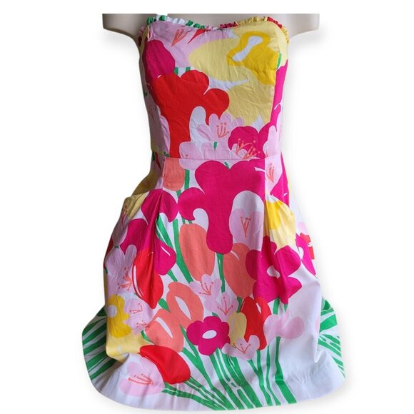 Lavish Lilly's Floral Strapless Cheerful Dress by Lilly Pulitzer size 6 (XS/S) - Picture 8 of 16